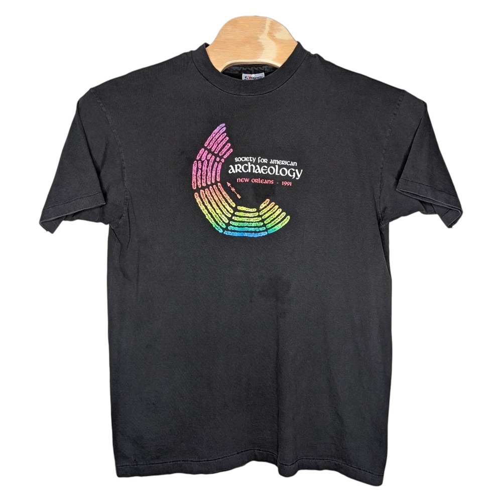 Vintage Society For American Archaeology T Shirt Large Black New Orleans 1991